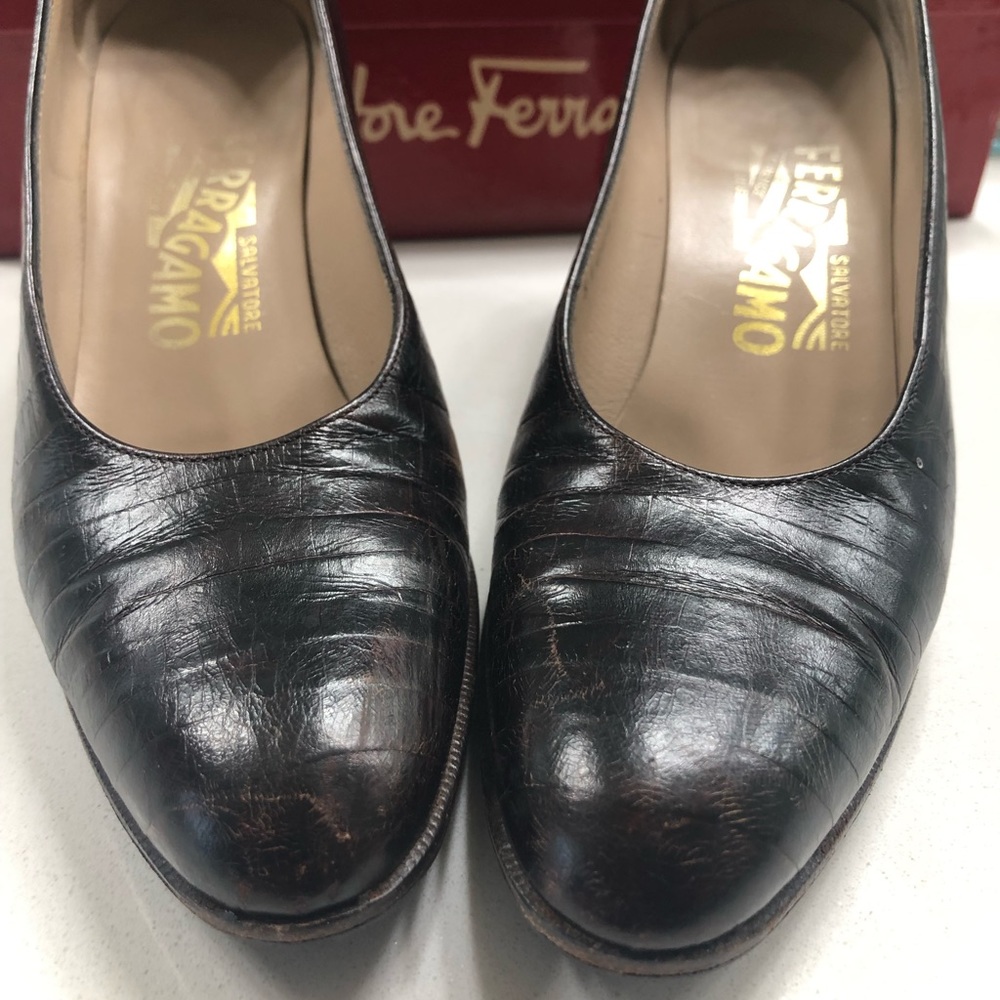 Salvatore Ferragamo croc heels